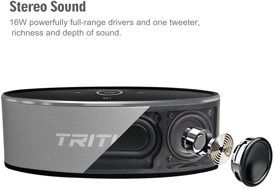 Wireless Speaker Stereo HD Sound, Touch Control with Fashion Light, Bluetooth Built-in Mic Handsfree Calling, TF Card Slot & AUX