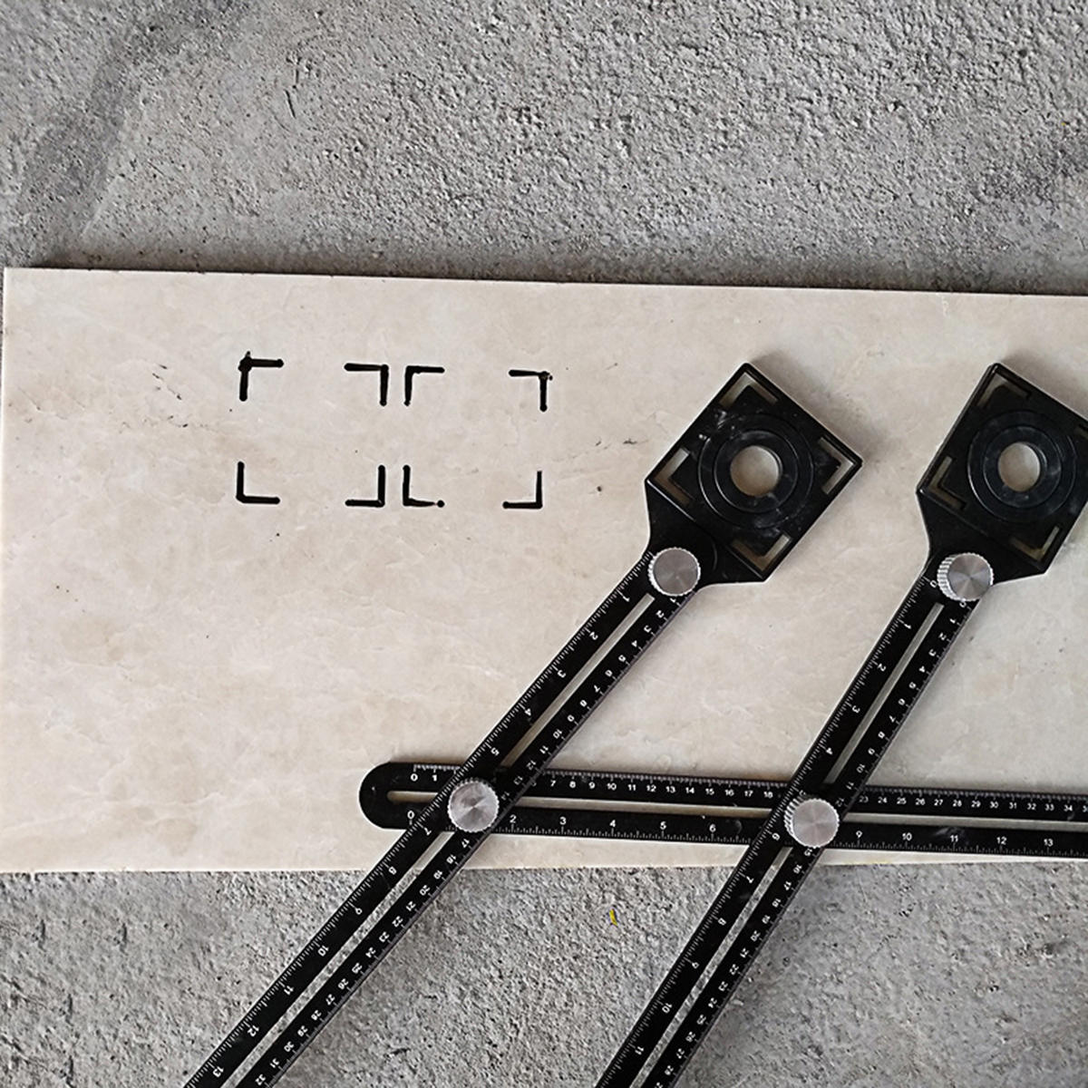Double Head Folding Ruler Drill Guide Locator Ceramic Tile Hole Locator Pocket Hole Jig Punching Tool