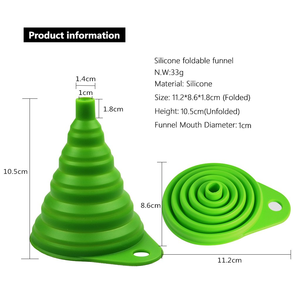 Home & Kitchen Fordable Funnel,Silicone Collapsible Style,BPA-free,Heat Resistant,for dishwasher