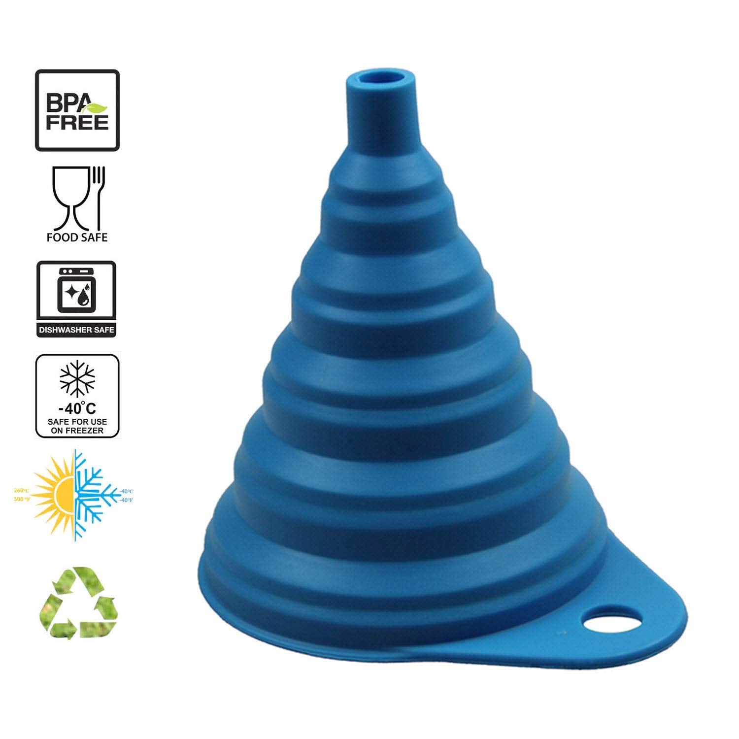Home & Kitchen Fordable Funnel,Silicone Collapsible Style,BPA-free,Heat Resistant,for dishwasher