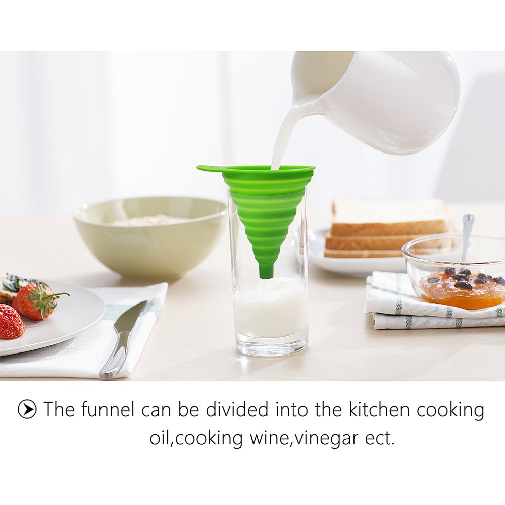 Home & Kitchen Fordable Funnel,Silicone Collapsible Style,BPA-free,Heat Resistant,for dishwasher