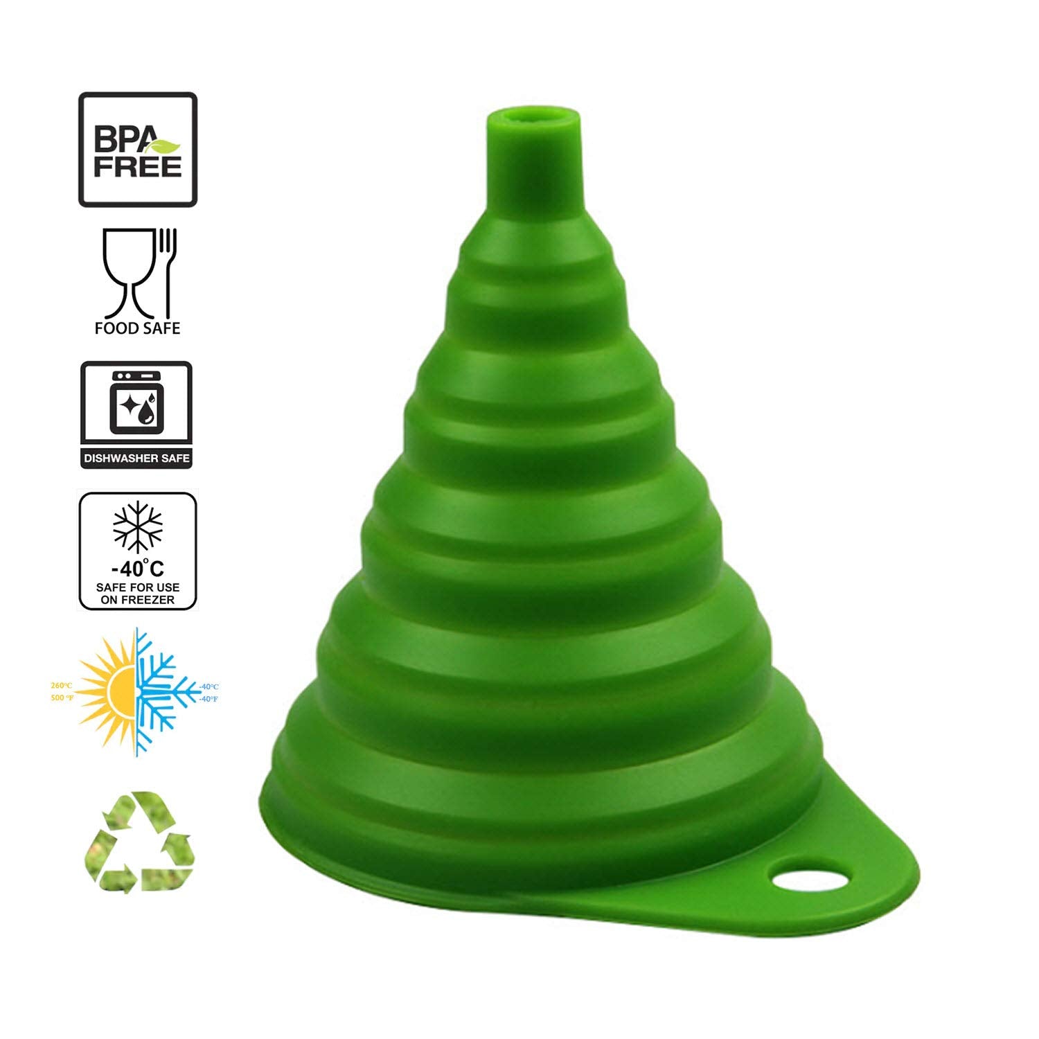 Home & Kitchen Fordable Funnel,Silicone Collapsible Style,BPA-free,Heat Resistant,for dishwasher