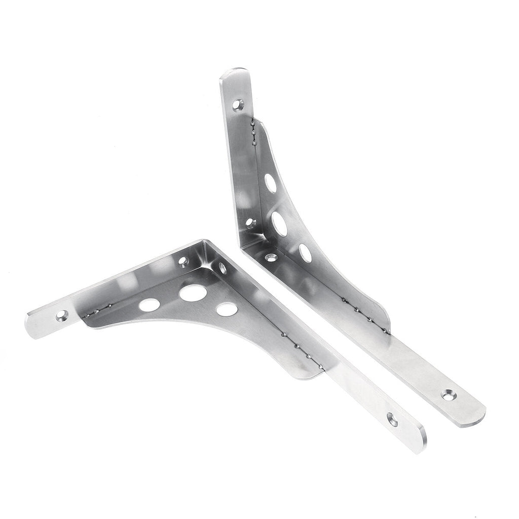 2Pcs Stainless Steel Wall Shelf Brackets Triangle Mount L Household Fixing Frames
