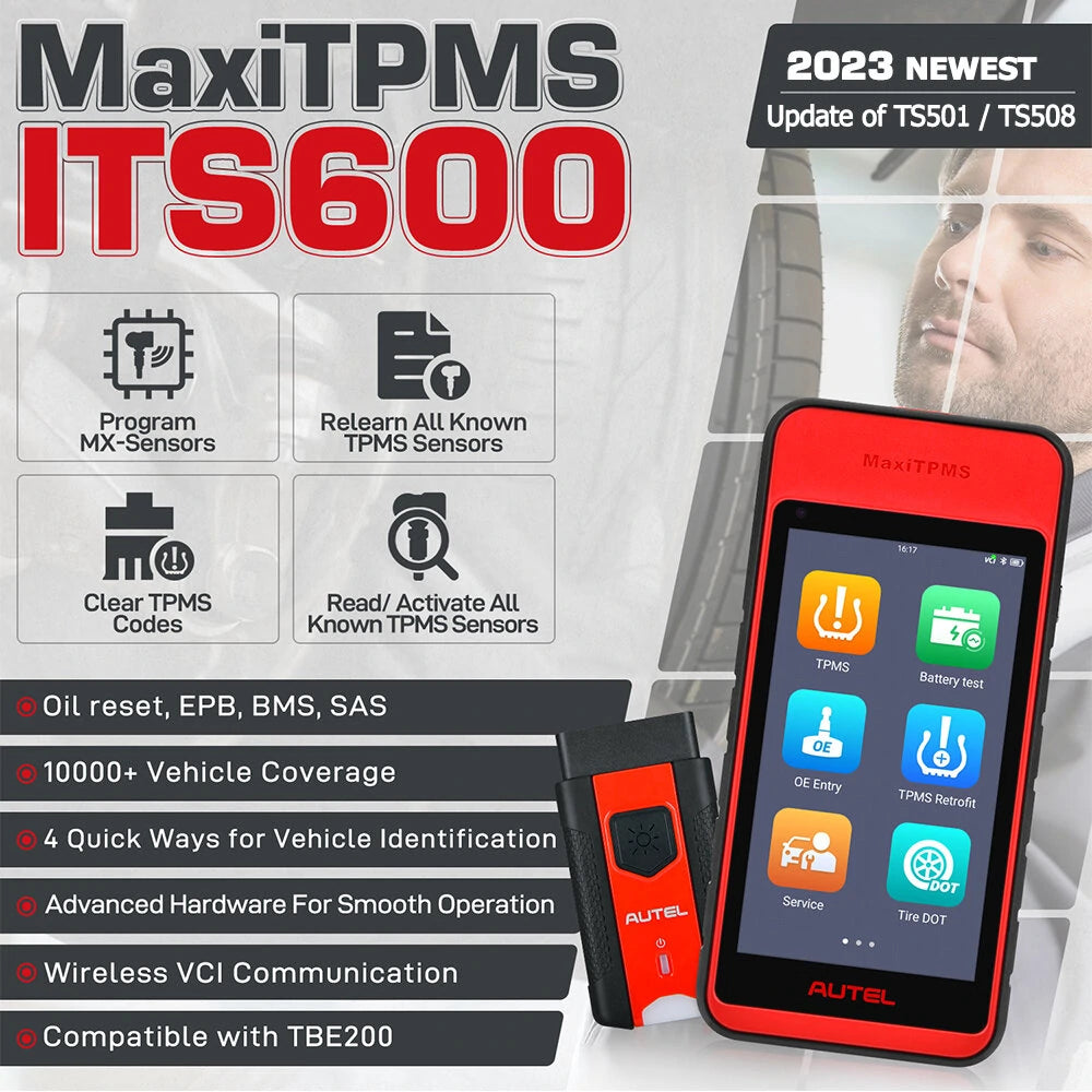 Diagnostic Scanner TPMS Relearn & Scan Tool Upgraded of TS508 Oil Reset/BMS/SAS/EPB Work With TBE200E