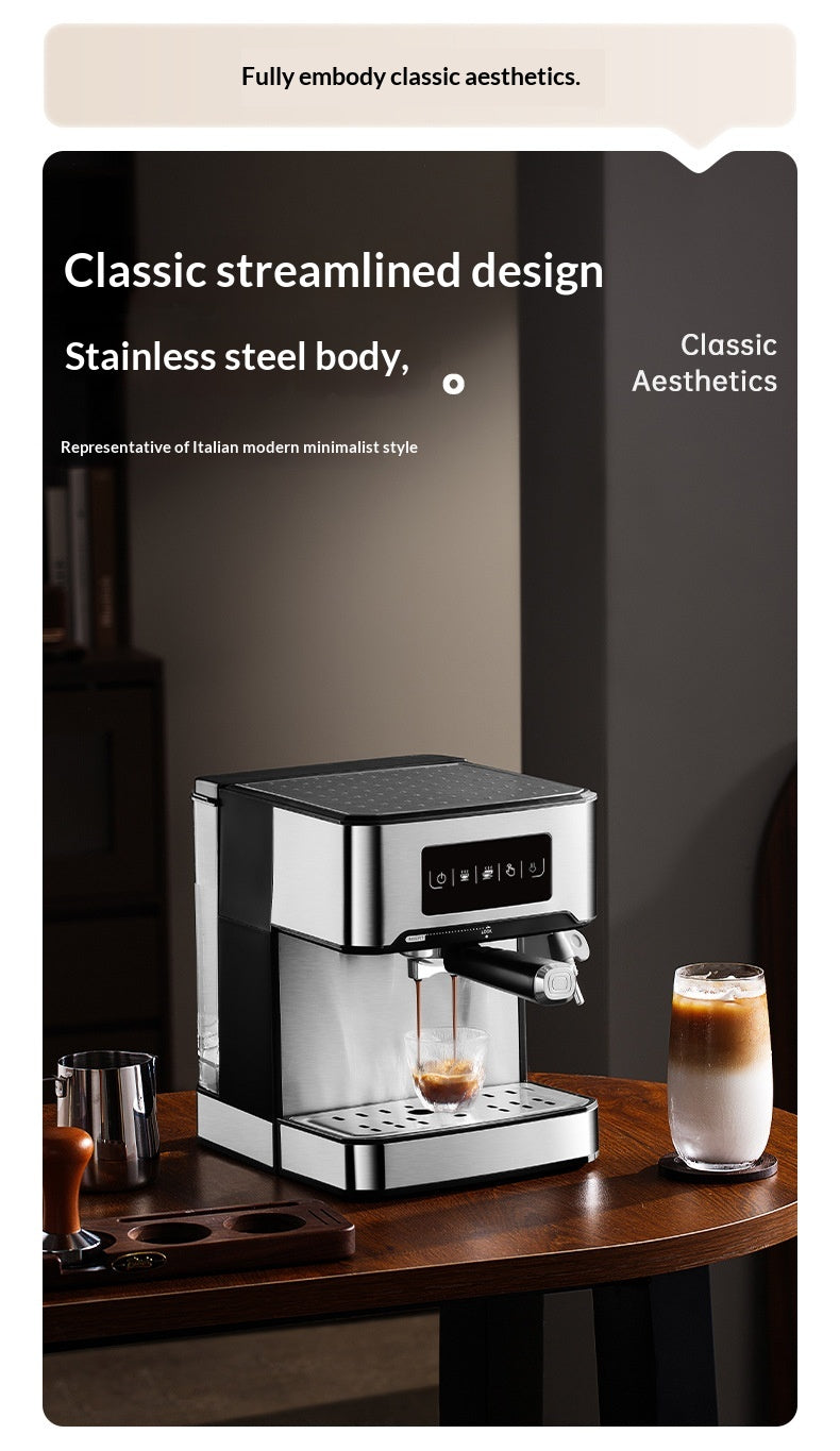 850W 20Bar Semi Automatic Espresso Coffee Machine With 1.5L Removable Tank 360° Steam Wand for Latte Home Cafe