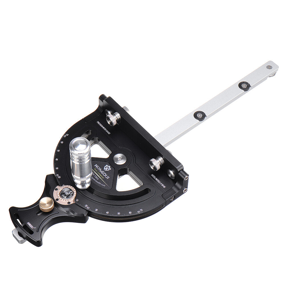 Bosch-Compatible Mitre Gauge with Adjustable Fence (360-610mm), 140° Angle Range, Precision CNC Machined, Angle Scale Magnifier