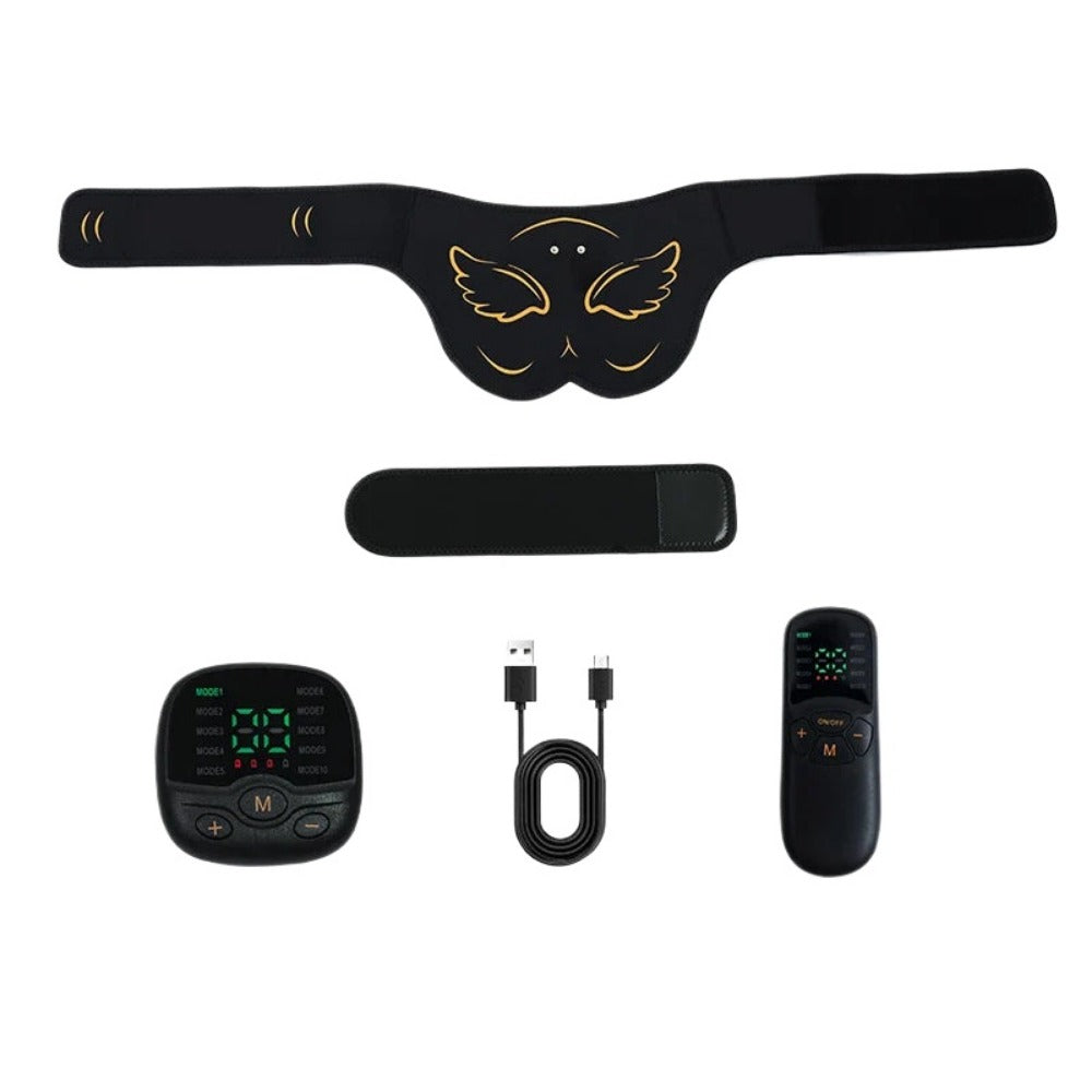 EMS Buttocks Trainer with Remote Control - USB Rechargeable Slimming Bandage for Men & Women, 10 Modes & 30 Levels