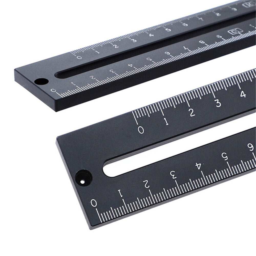 Aluminum Alloy Metric Line Scribe Ruler - 180/280mm T-Ruler for Woodworking Marking and Positioning