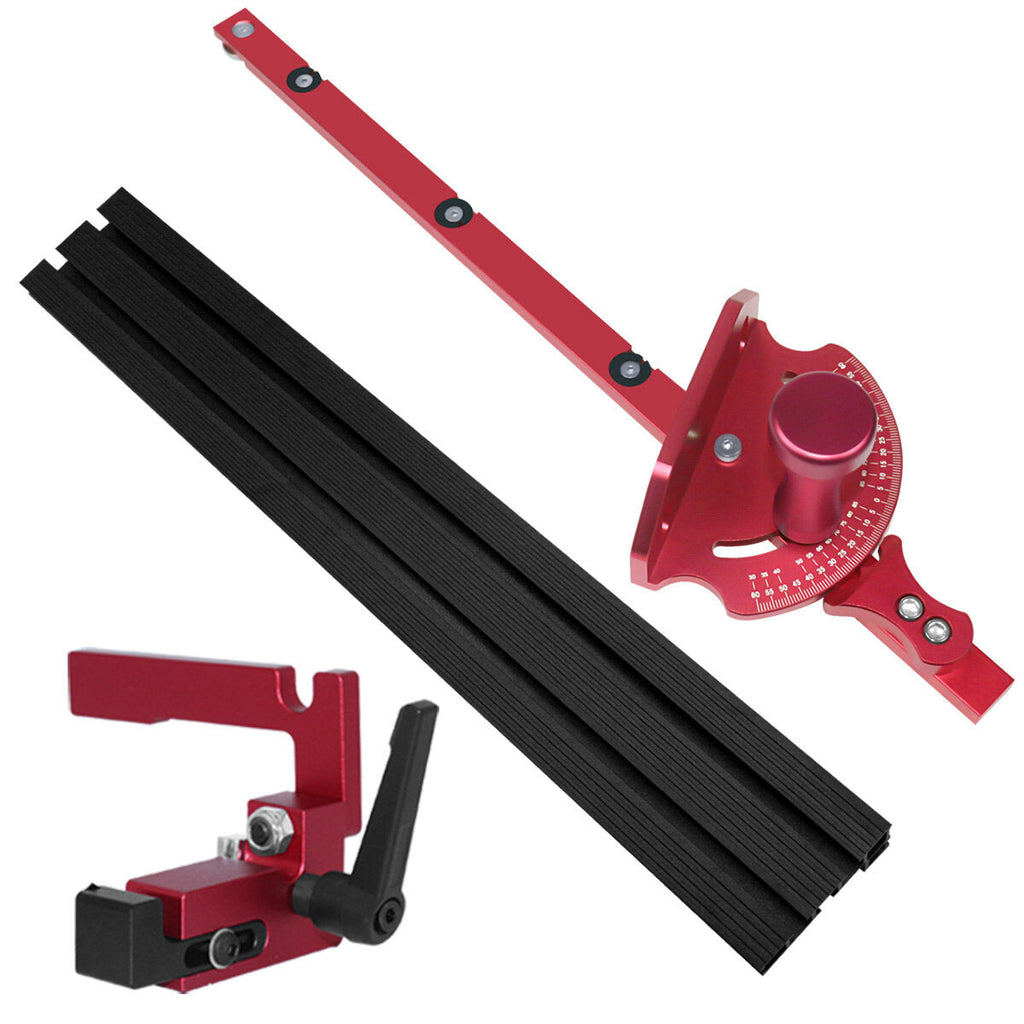 Precision Adjustable Miter Gauge with T-Track Connector for Woodworking - 0-60° Angle Range, CNC Processed, Ergonomic Design