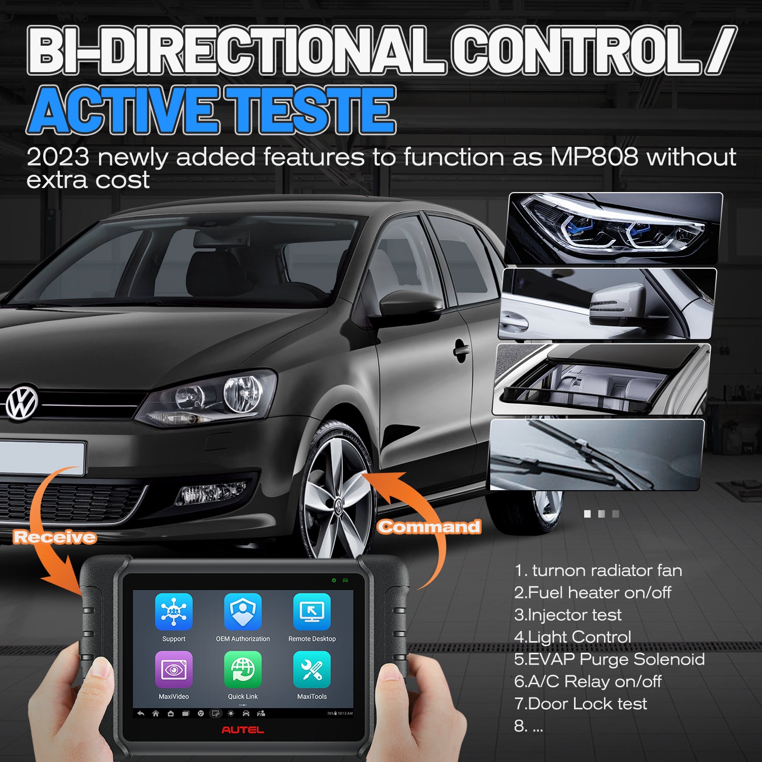Full System Diagnostic Tool with 36+ Special Functions Read/ Erase Fault Codes Upgrade Version of MX808
