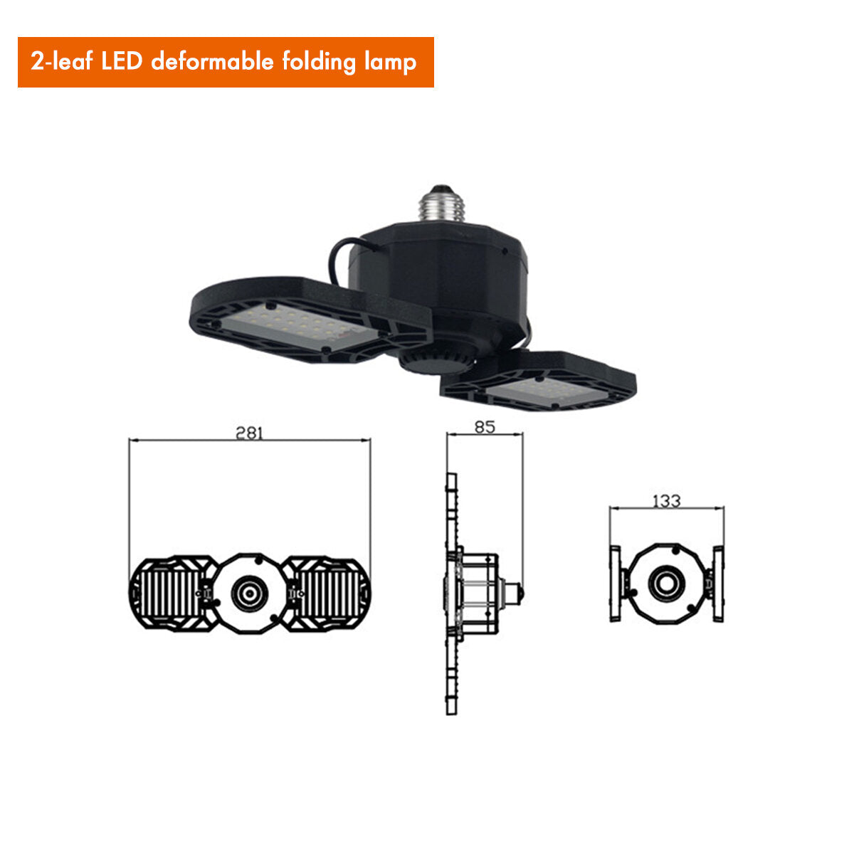 AC85-265V LED Garage Light Bulb E27 E26 Ceiling Fixture Shop Workshop Deformable Lamp Timing Kit