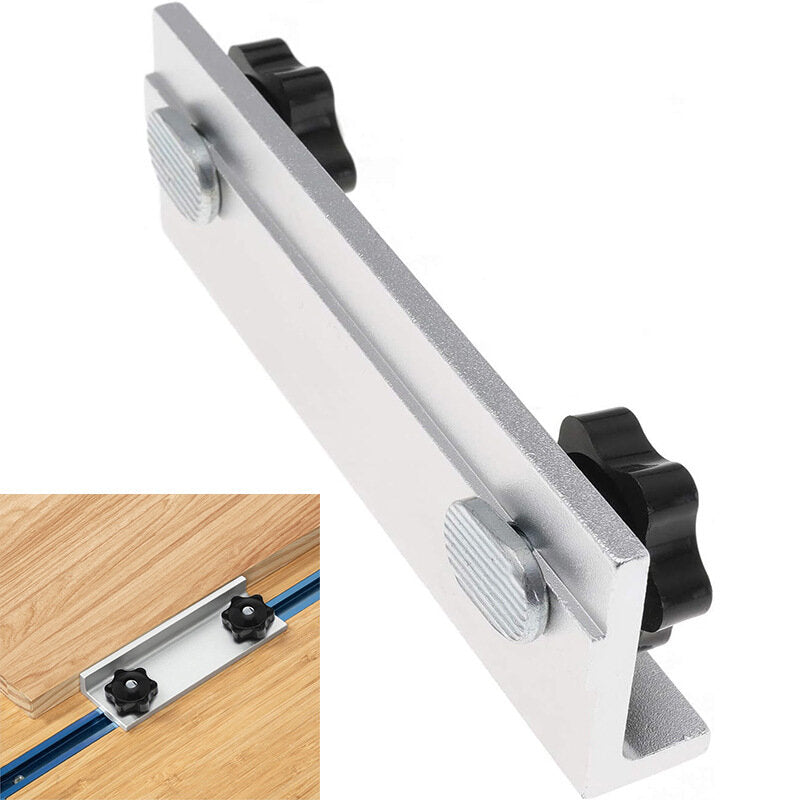 T-Track Long Stop Kit for Woodworking - Durable Aluminum Alloy, Fits CNC, Router Tables, Table Saws, Drill Presses