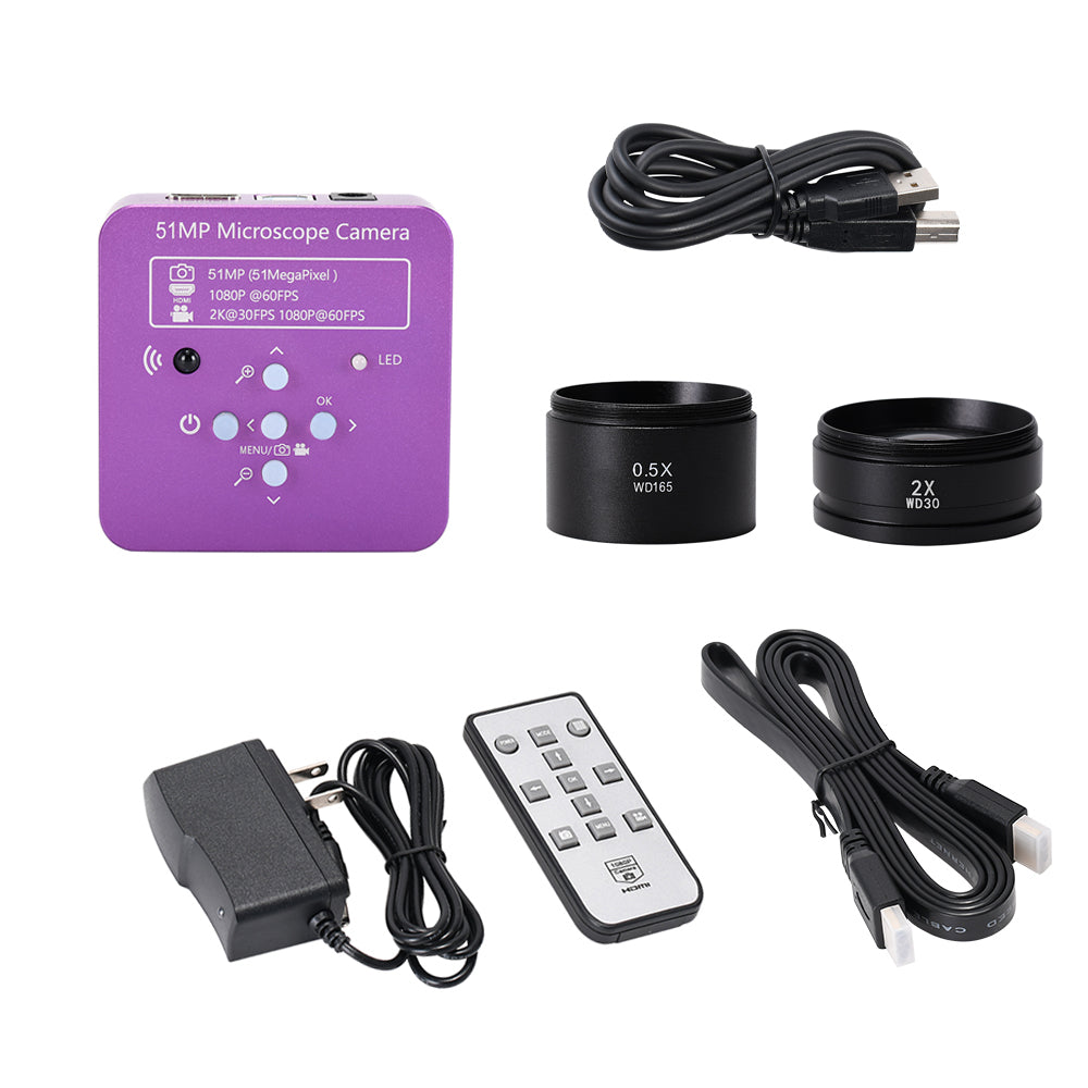 51MP 2k Trinocular Stereo HDMI Microscope Camera 7X-45X Continuous HD Zoom Stereo Trinocular Microscope For Phone Repair