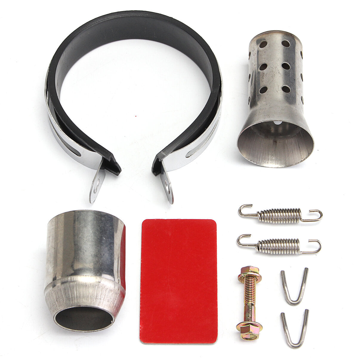 Motorcycle 51mm Slip-On Round Exhaust Muffler Carbon Fiber Universal