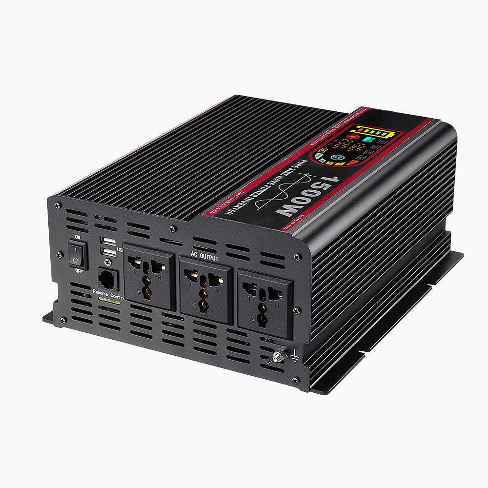 12V 1500W Car Power Inverter Intelligent Screen Pure Sine Wave For 220V EP1500W Converter With Remote Control