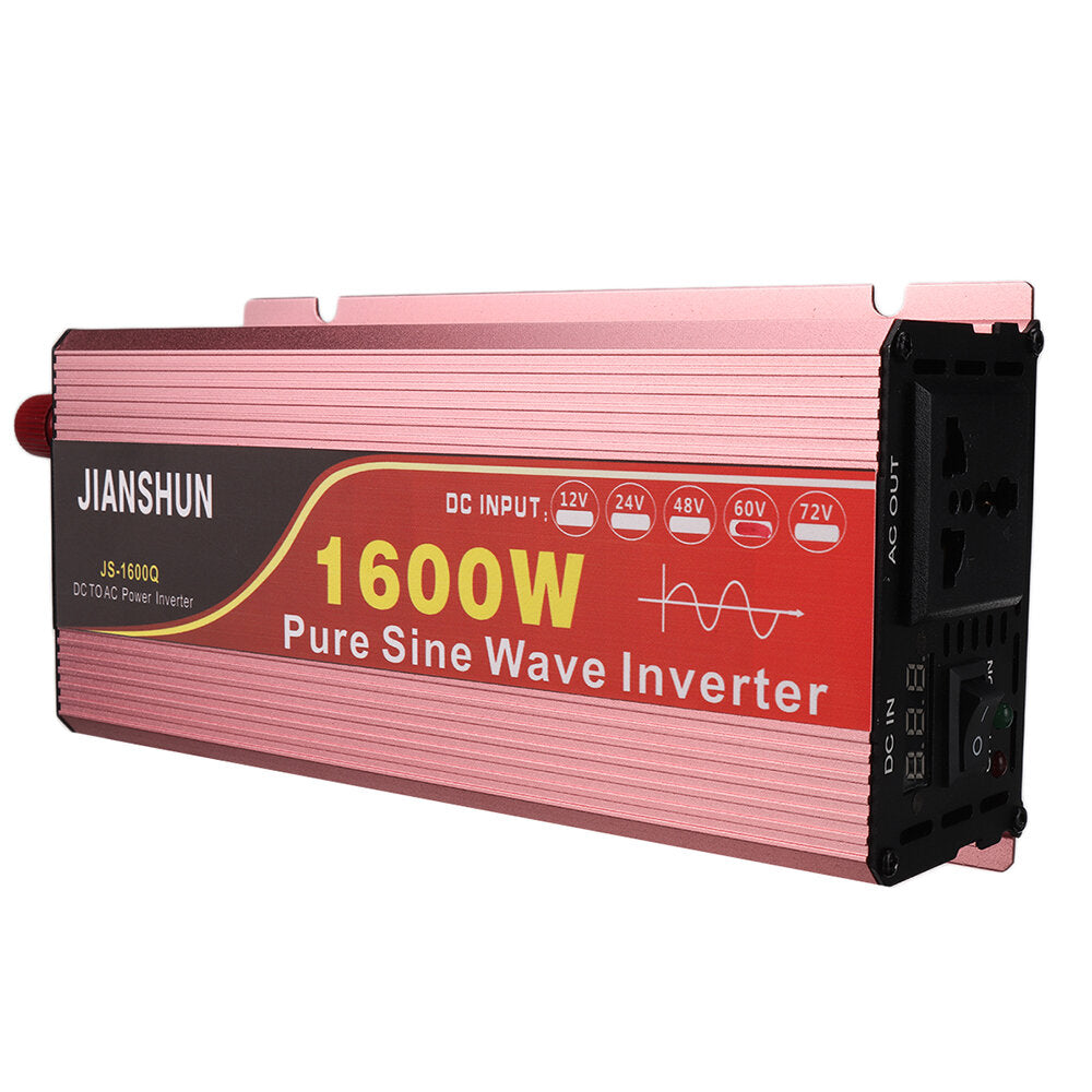 Intelligent Screen Solar Pure Sine Wave Power Inverter 1600W/2200W/3000W DC 12V/24V/48V/60V To AC 220V 240V Converter