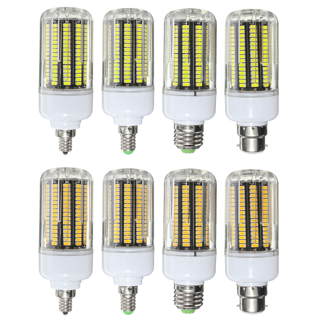 E14 E12 B22 E27 LED 15W  170 SMD 5730 Warm White Whit  Fire Cover Corn LED Bulb Light AC220V
