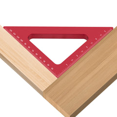 Aluminum Alloy Triangle Ruler - Laser-Engraved Scales, Compact & Portable, Anti-Rust, 45-Degree Angle, Red/Blue Options
