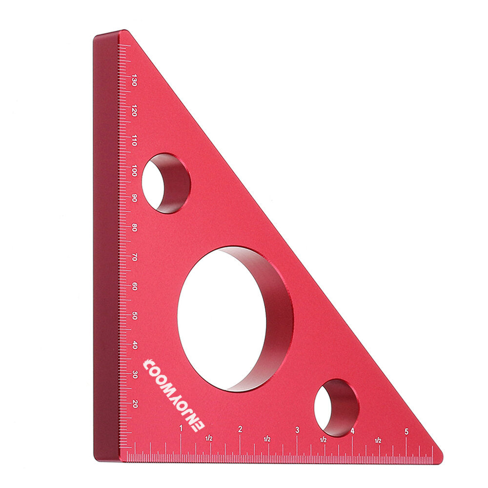 Aluminum Triangle Ruler for Woodworking - Precision Metric & Imperial Measurements, Durable, Compact, Easy to Handle
