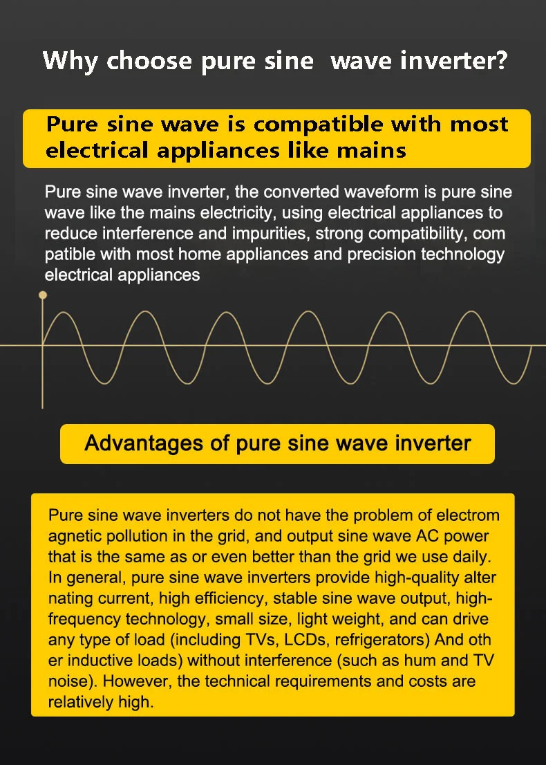 GreenZech VR 1500W Inverter | 3000W Peak Power | 12V 24V 48V 60V 72V to 110V 220V | 5-Socket Pure Sine Wave Converter