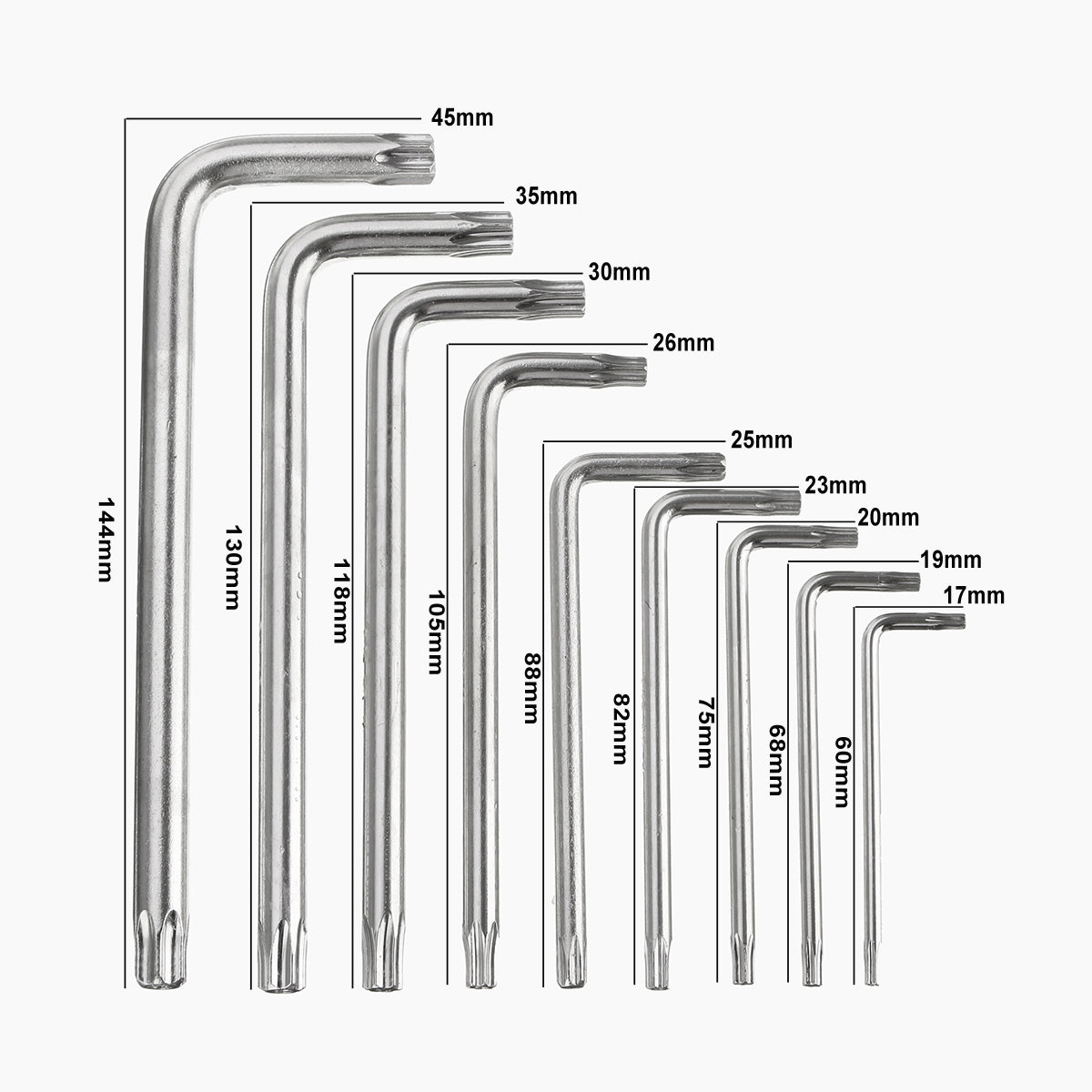 9pcs Torx Hex Wrench Screwdriver Star Key L Wrench Set