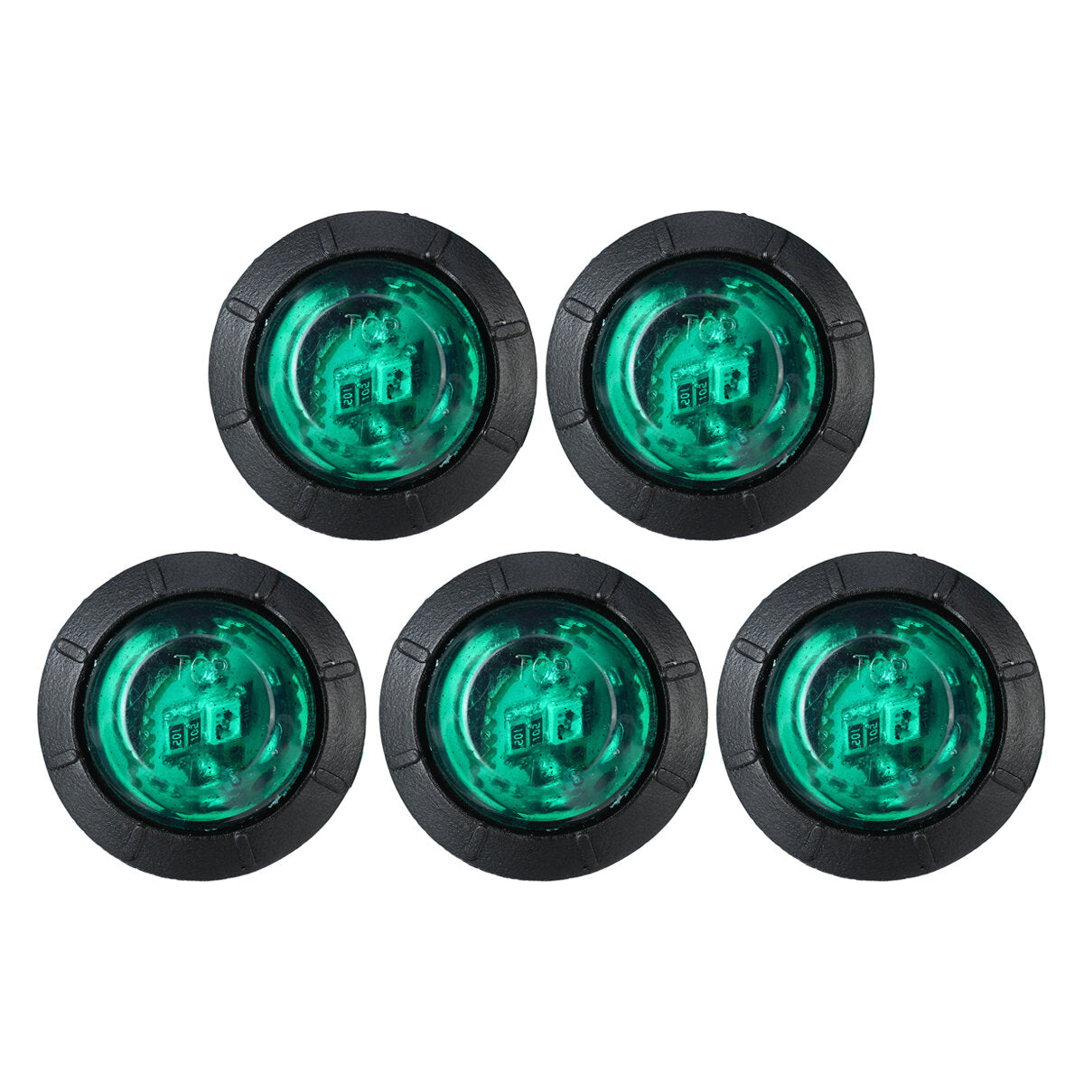 5pcs 24V Round LED Side Marker Light Indicator Lamp Truck Trailer Caravan Van