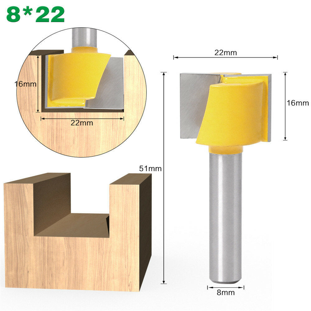 16-25mm Router Bit 8mm Shank Surface Planing Bottom Cleaning Wood Milling Router Bit for CNC