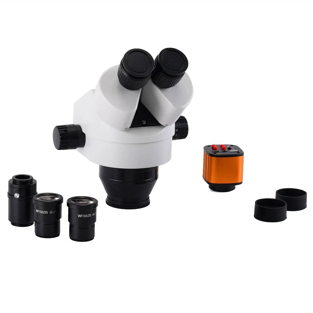 3.5~90X Zoom Magnification Stereo Microscope 16MP Camera Microscope For Industrial PCB Repair Sturdy All-metal Pillar Stand Powerful 56-LED Ring Light