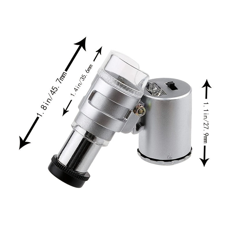 60X Mini Handheld Magnifier With LED Light Jewelry Loupe