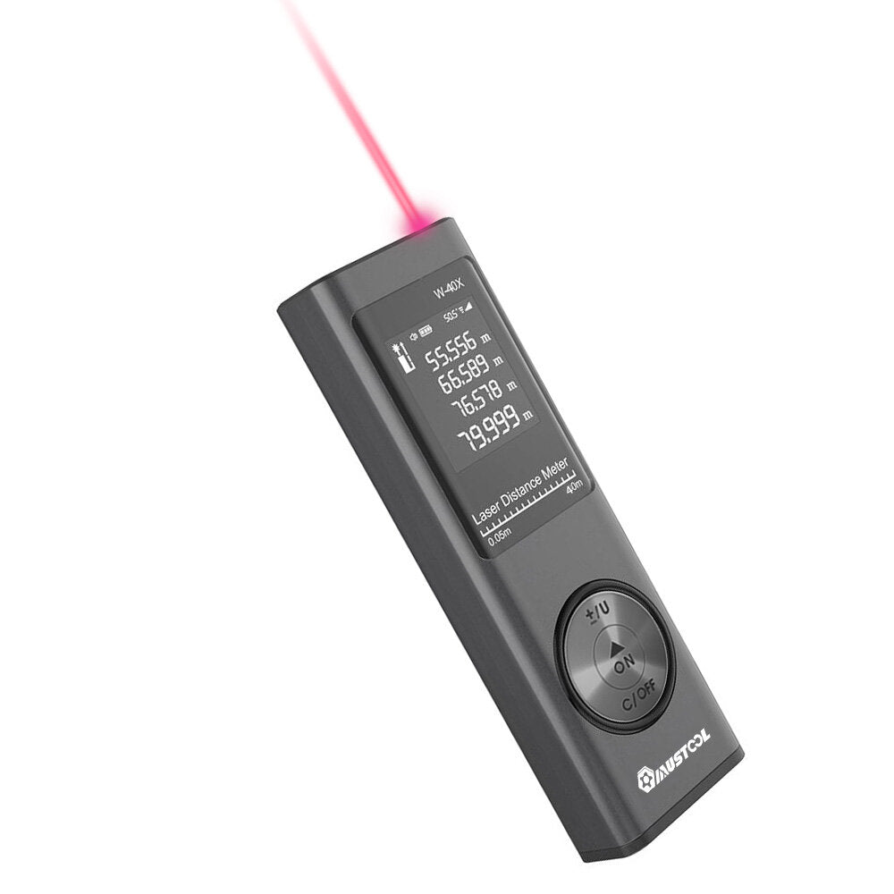 40m Digital Mini Laser Rangefinder with Electronic Angle Sensor M/In/Ft Unit Switching USB Charging