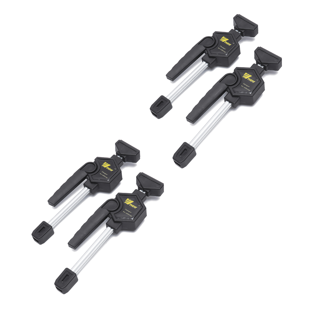 Durable Black Plastic Woodworking Clamps - Adjustable 20mm Fit, 260mm Length, Ideal for DIY Projects (2 or 4 Pack)