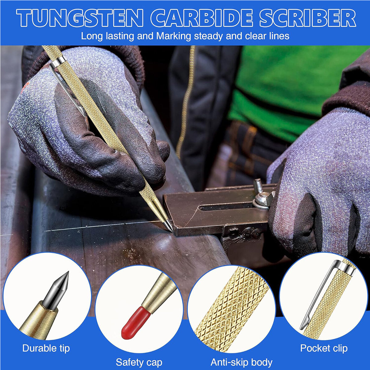 Comprehensive Woodworking Marking Kit: 3 Pencils, Center Punch, Carbide Scribe & 18 Refills for Precision Marking