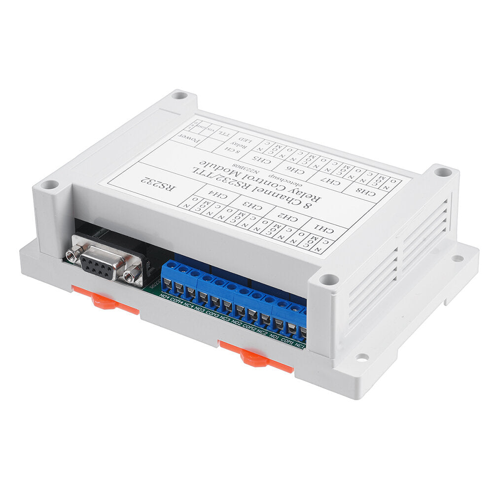 8CH DC 12V RS232 Relay Module Serial Port Remote Control Switch PLC PLC IO Expansion Board