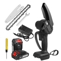 4inch 24V Rechargeable Brushless Electric Chain Saw Woodworking Tool Wood Cutter ChainSaws