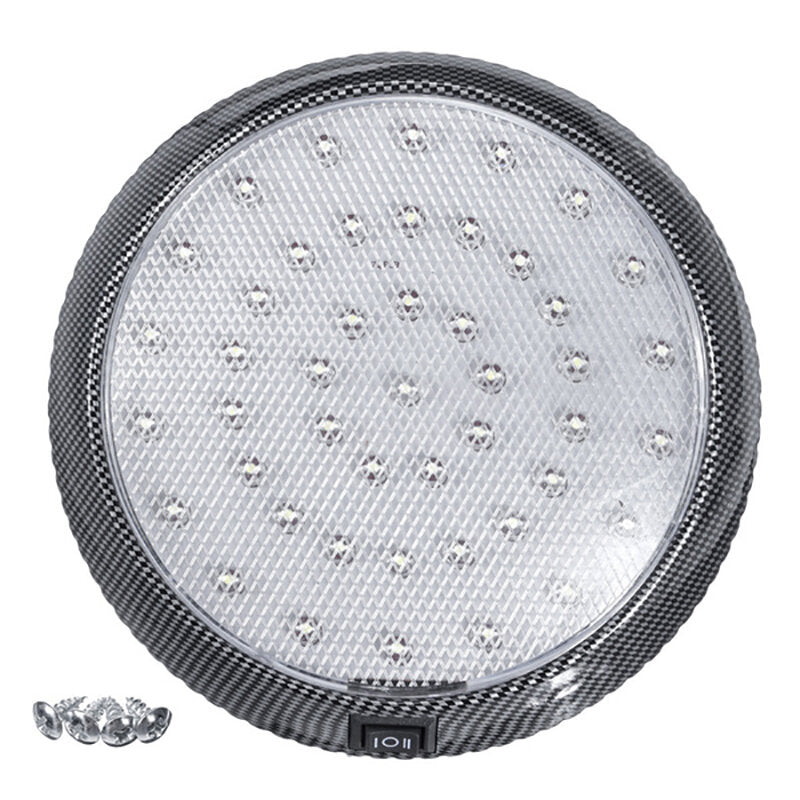 46LED Car Round Ceiling Dome Roof Light DC12V Interior Light Lamp On/Off Switch