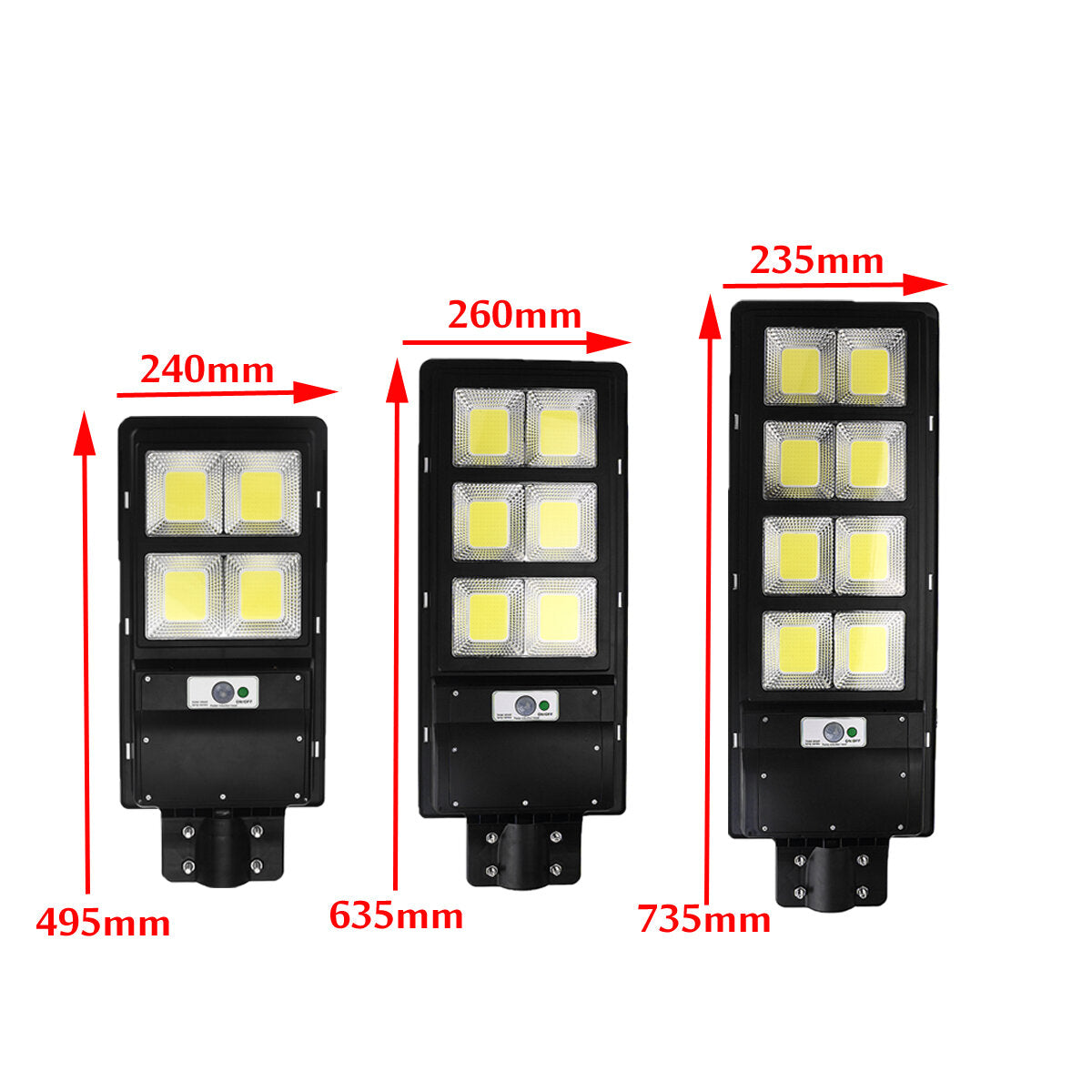 800-2000W 400/600/800 COB Solar Wall Street Light PIR Motion Garden Lamp Remote