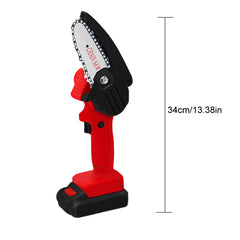 550W 24V 4" Mini Cordless Electric Chain Saw One-Hand Woodworking Wood Cutter