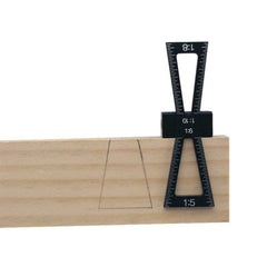 Aluminum Alloy Woodworking Marker Template Ruler Gauge for Accurate Dovetail Layout, 1:5-1:10 Proportions