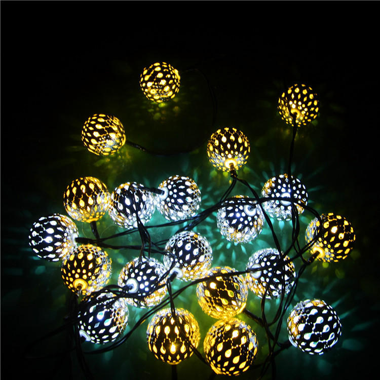 LED 4.8M 20LED Gardening Solar Panel Light Ball Holiday Garden Party Wedding Decoration