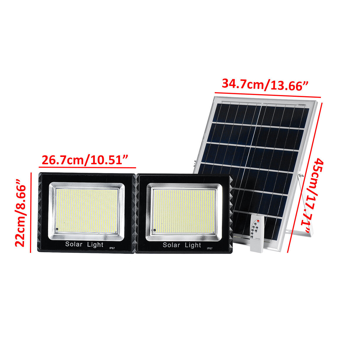 1976LED Solar Light LED Street Floodlight Garden Spotlight Outdoor Lamp With Remote Control