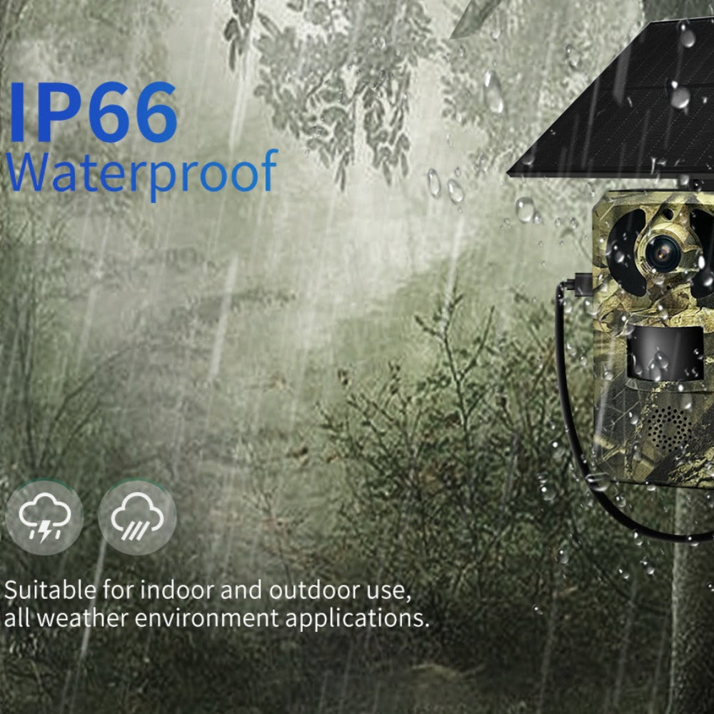 4G 1440P 16MP Hunting Camera Wireless PIR Motion Detection Night Vision Two-way Audio IP66 Solar Powered Wild Animal Monitoring Cameras EU Version