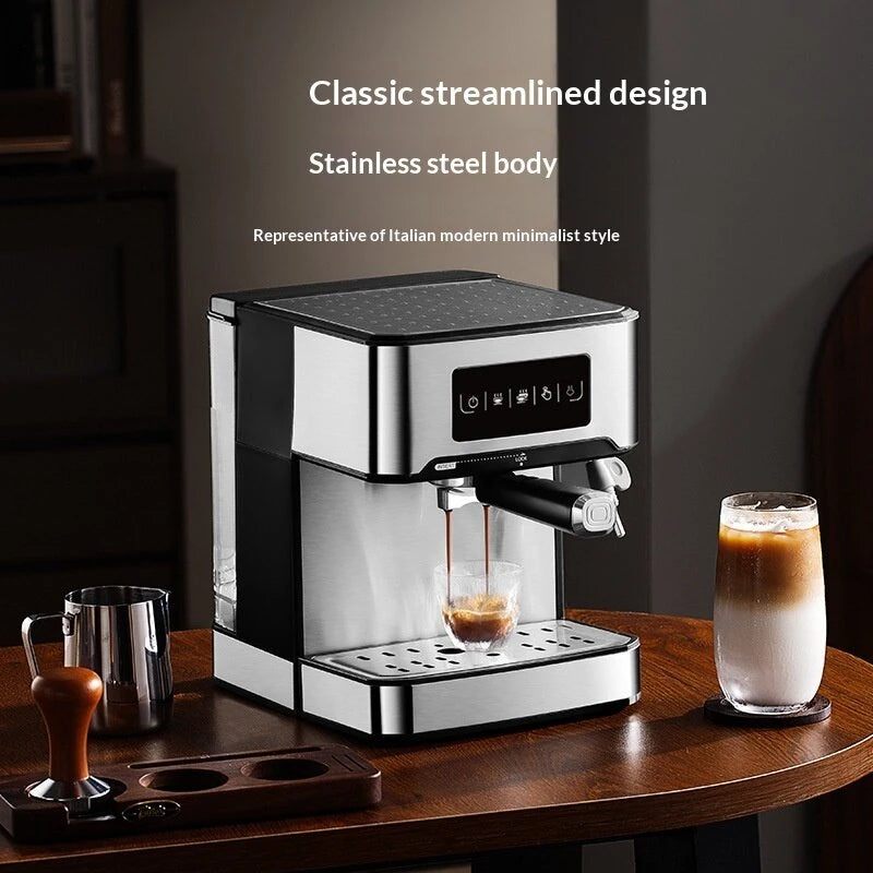 850W 20Bar Semi Automatic Espresso Coffee Machine With 1.5L Removable Tank 360° Steam Wand for Latte Home Cafe