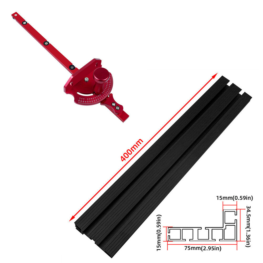 Precision Adjustable Miter Gauge with T-Track Connector for Woodworking - 0-60° Angle Range, CNC Processed, Ergonomic Design