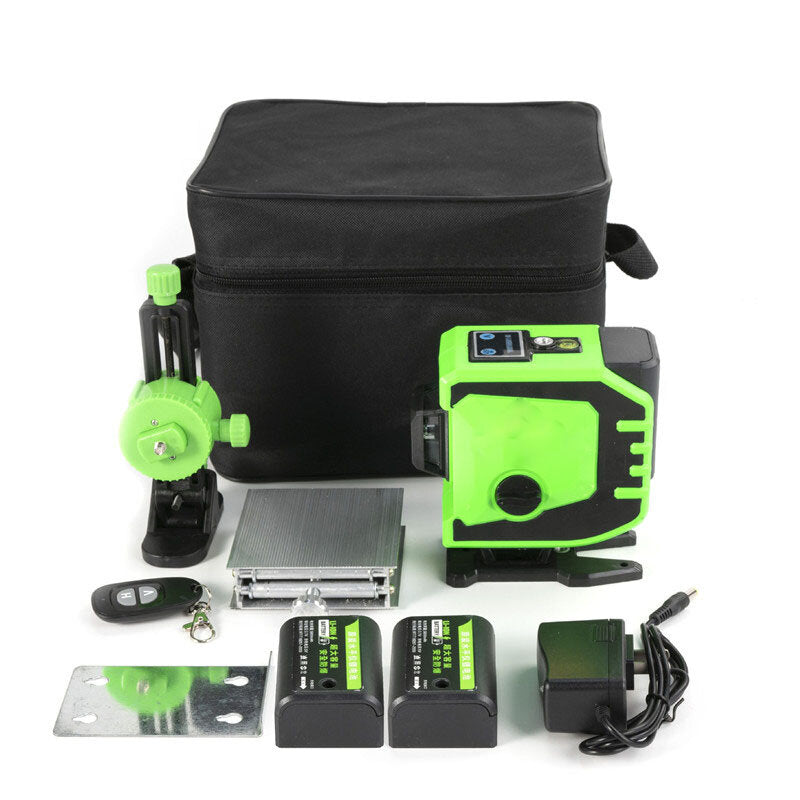 360 Rotary 12 Lines 3D Green Laser Level Cross Horizontal Measure Self Leveling