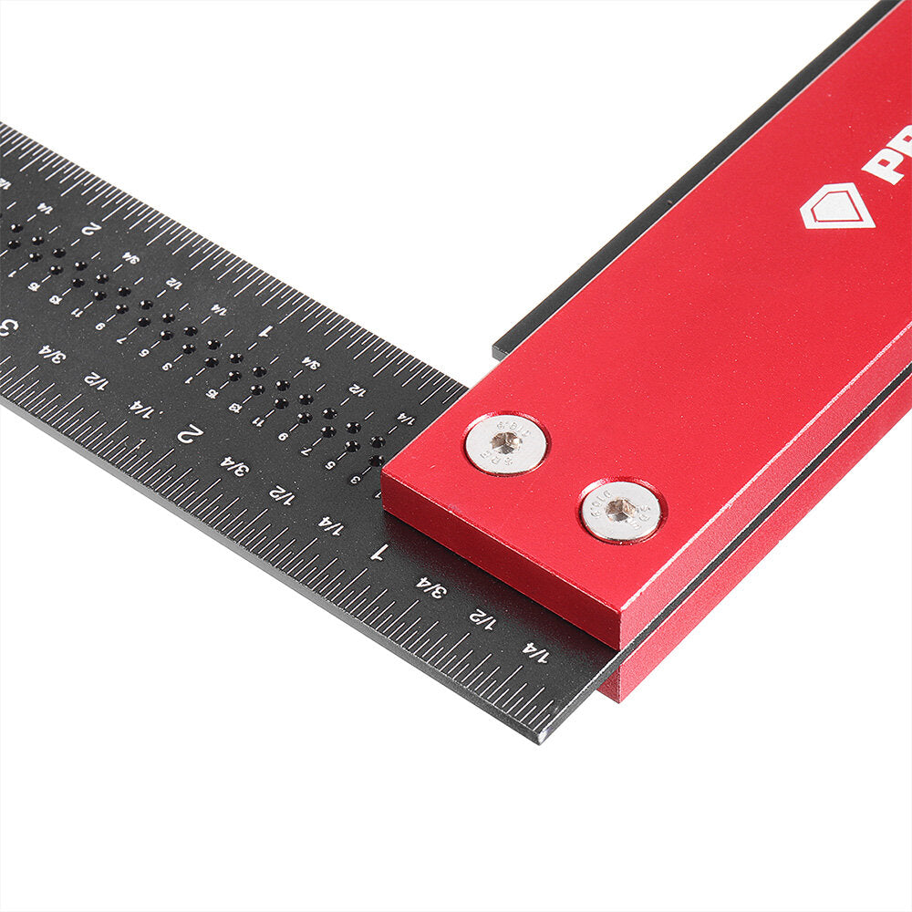 12 Inch Precision Woodworking Square Marking Ruler Aluminum Alloy 90 Degree Right Angle Ruler Hole Positioning Scriber