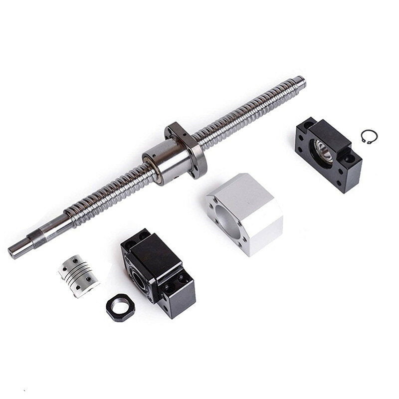 300-650mm Ball Screw with BK BF10 End Supports 6.35x8mm Coupler for CNC