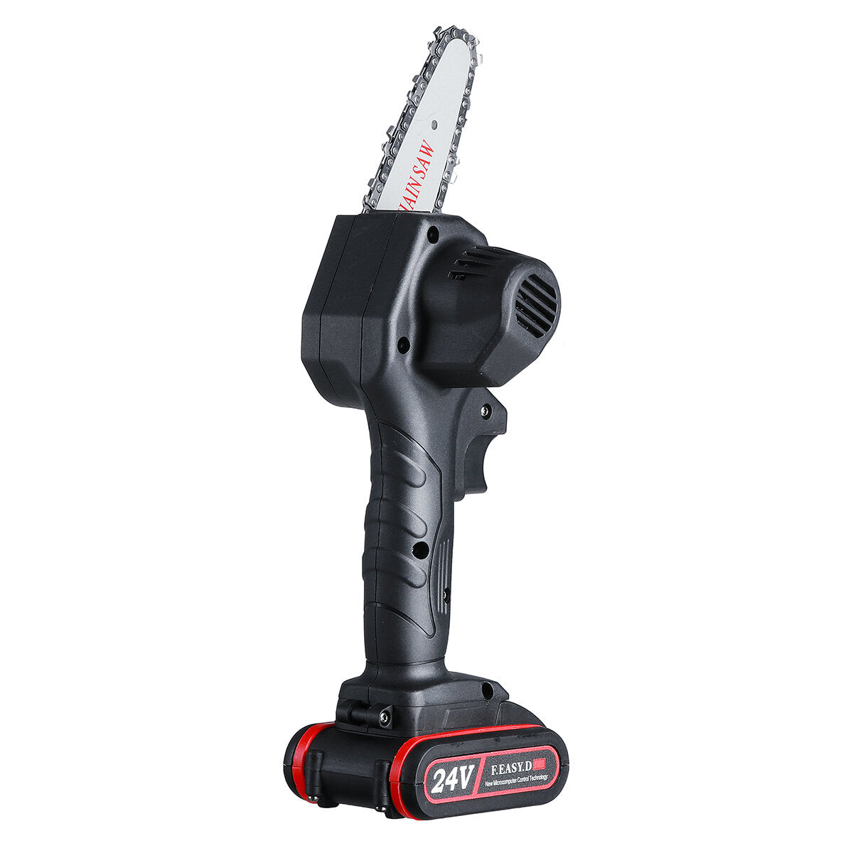 4" 24V Rechargeable Cordless Electric Saw Mini Handheld Chainsaw Wood Cutter Tool