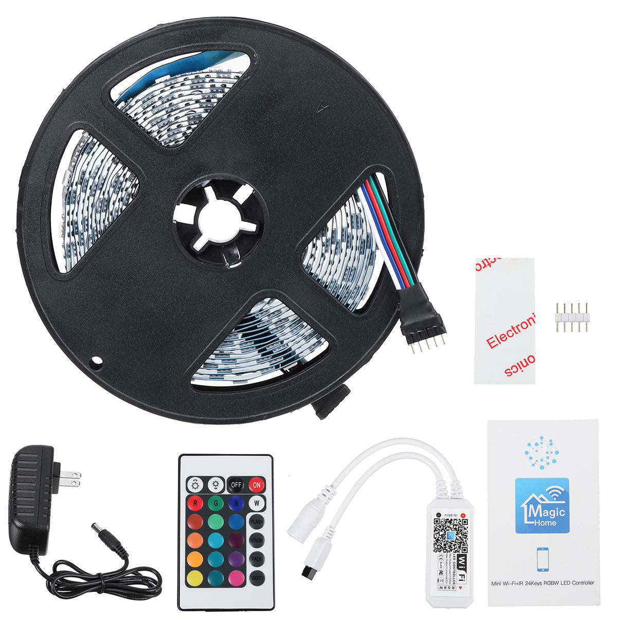 RGBW Flexible LED Strip Light DIY Decorative Home Lamp+Controller+Remote Control