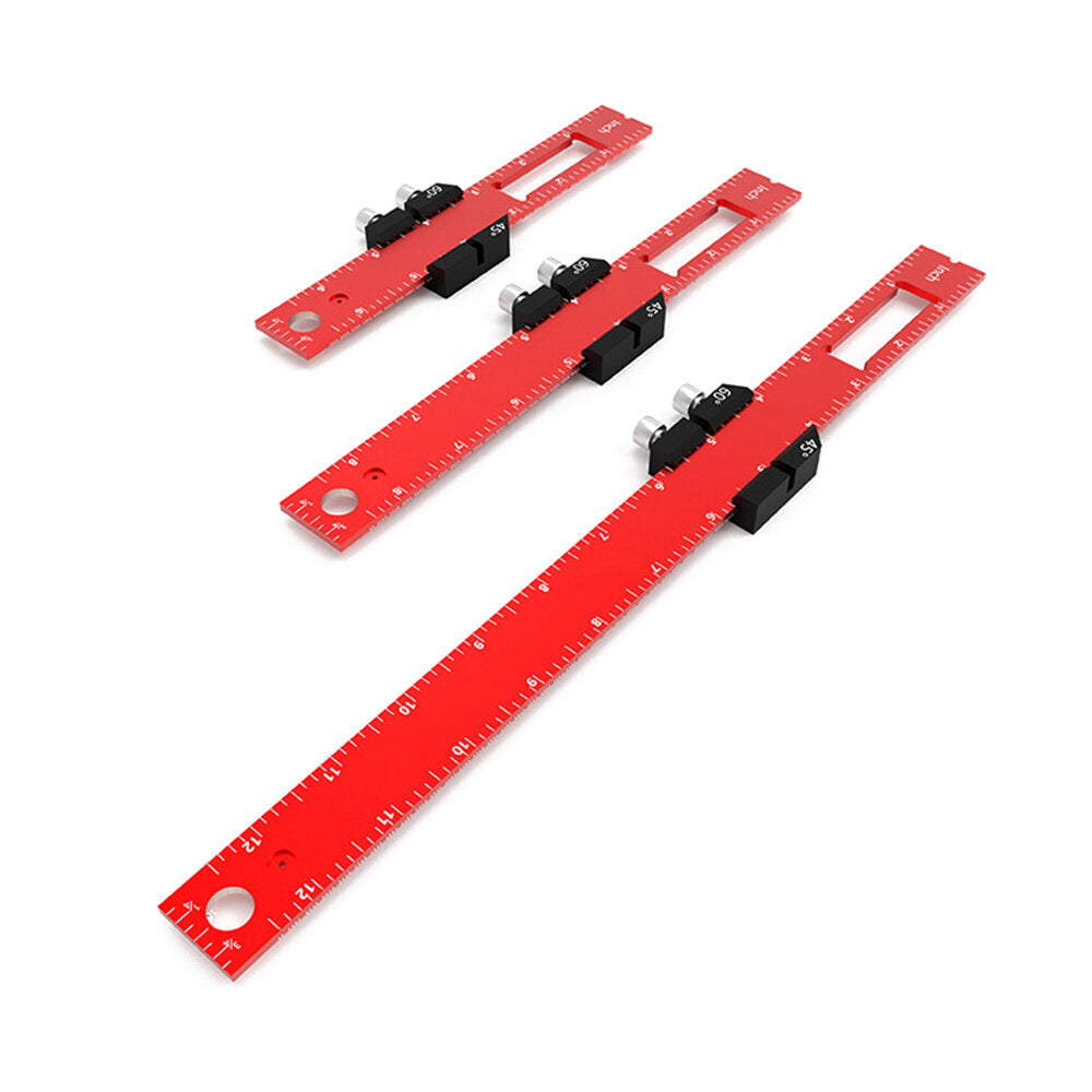 High-Quality 7075 Aluminum Woodworking Rulers - 6", 8", 12" & Metric Sizes, CNC Machined for Precision & Versatility