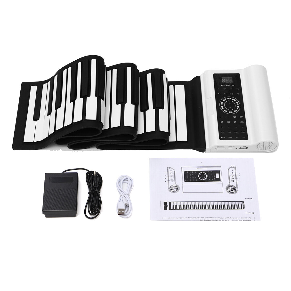 Electronic Hand Roll 88 Key Piano with Bluetooth and Dual Speaker